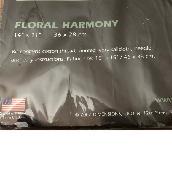 2002 Dimensions Floral Harmony Stamped Cross Stitch Kit #3210 Violin Tuba + - Picture 11 of 11